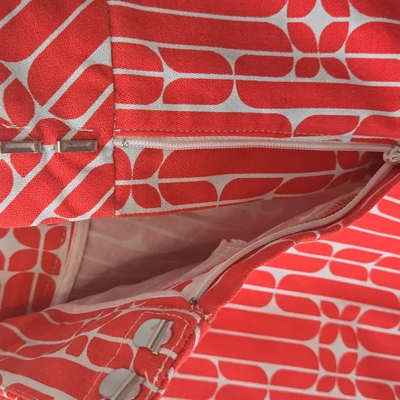 TRINA TURK Corbin 2 II Geometric Print Shorts Coral Red Sz 14 Retro Resort