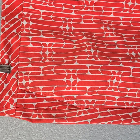 TRINA TURK Corbin 2 II Geometric Print Shorts Coral Red Sz 14 Retro Resort