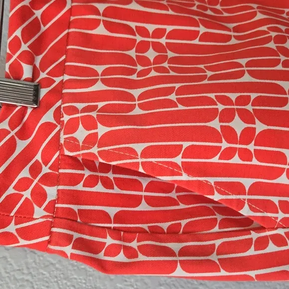 TRINA TURK Corbin 2 II Geometric Print Shorts Coral Red Sz 14 Retro Resort