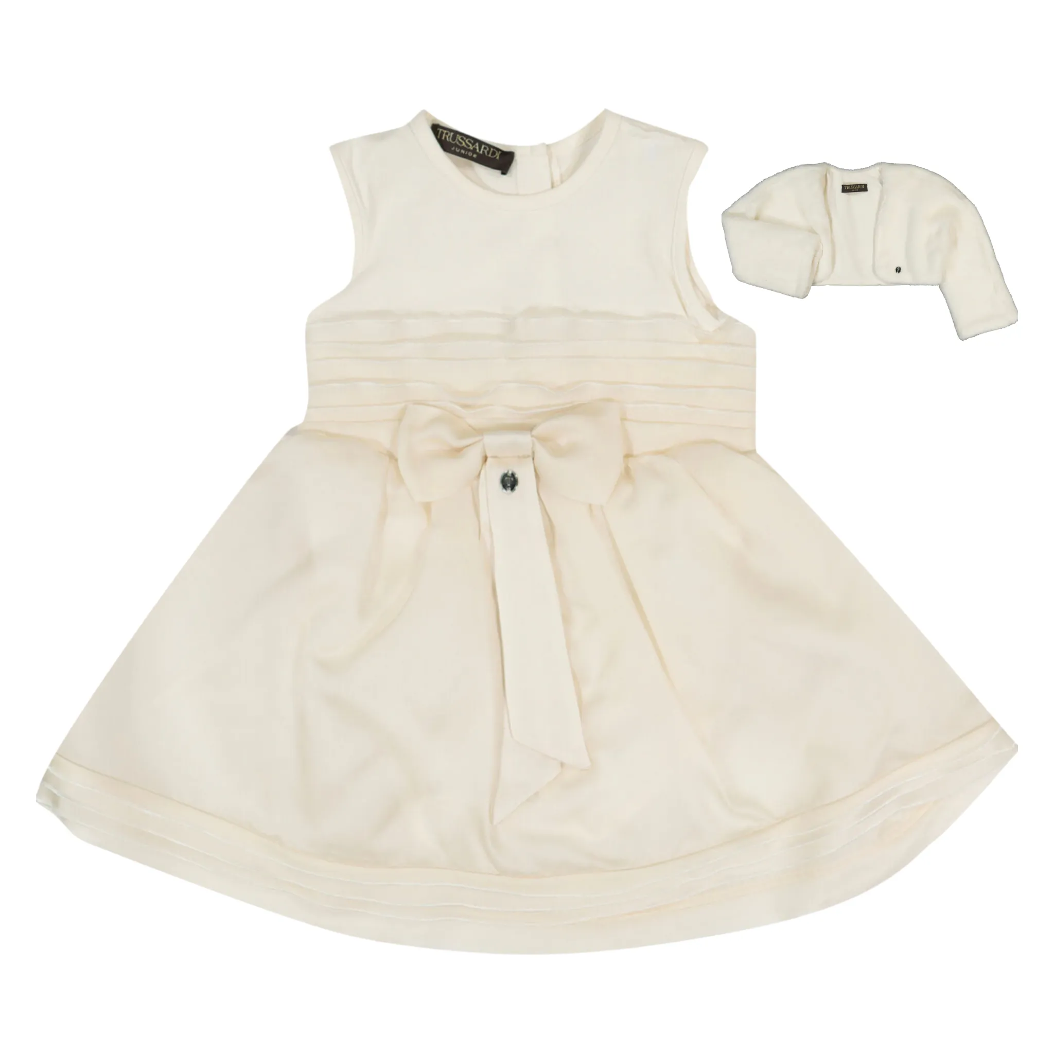 Trussardi Ivory Silk Bow Occasion Dress