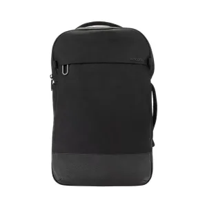 Twill & Leather Backpack with Pebbled Leather