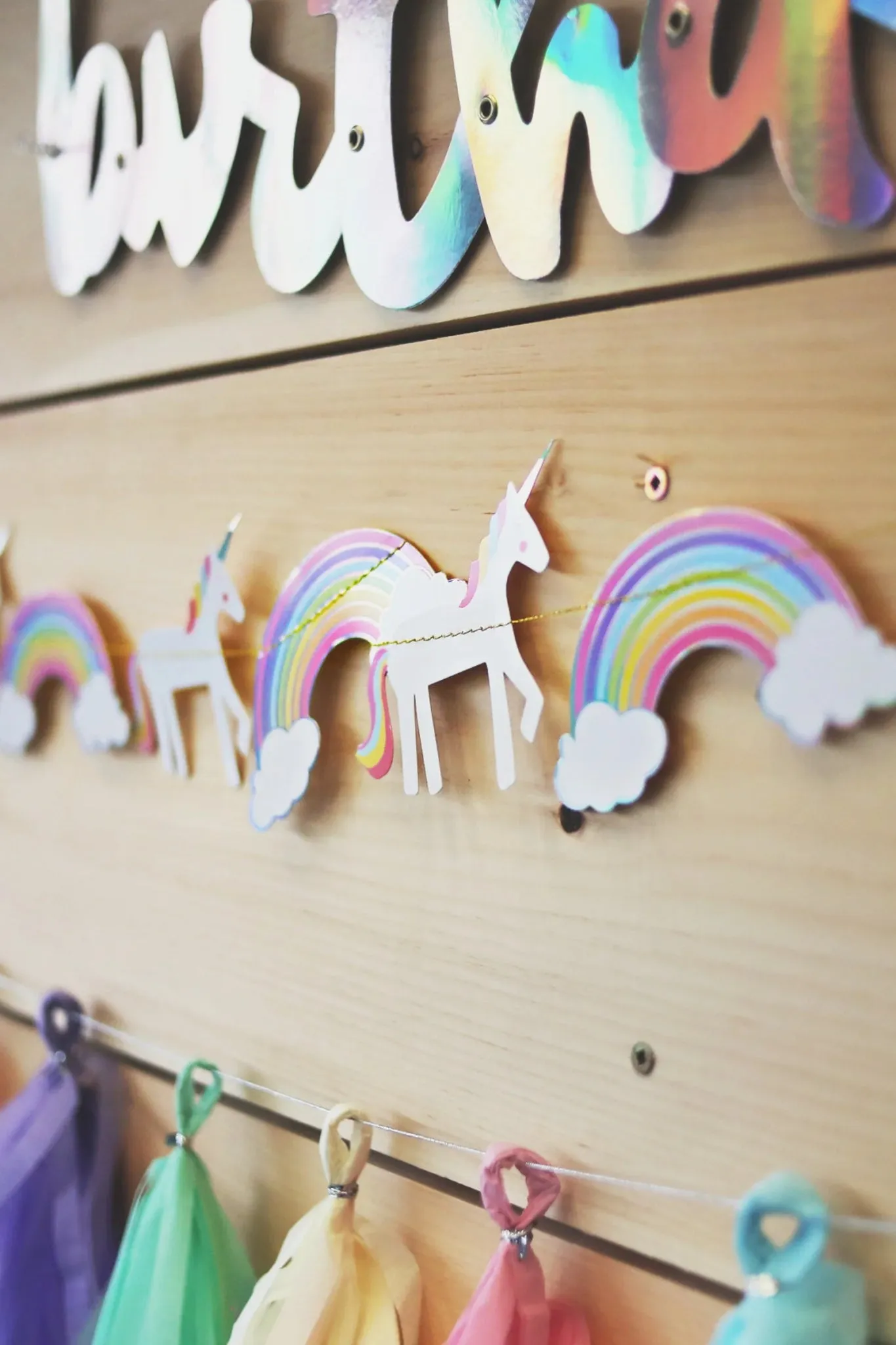 Unicorn & Rainbows Party Garland