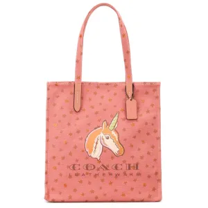 Unicorn Star Print Canvas Tote