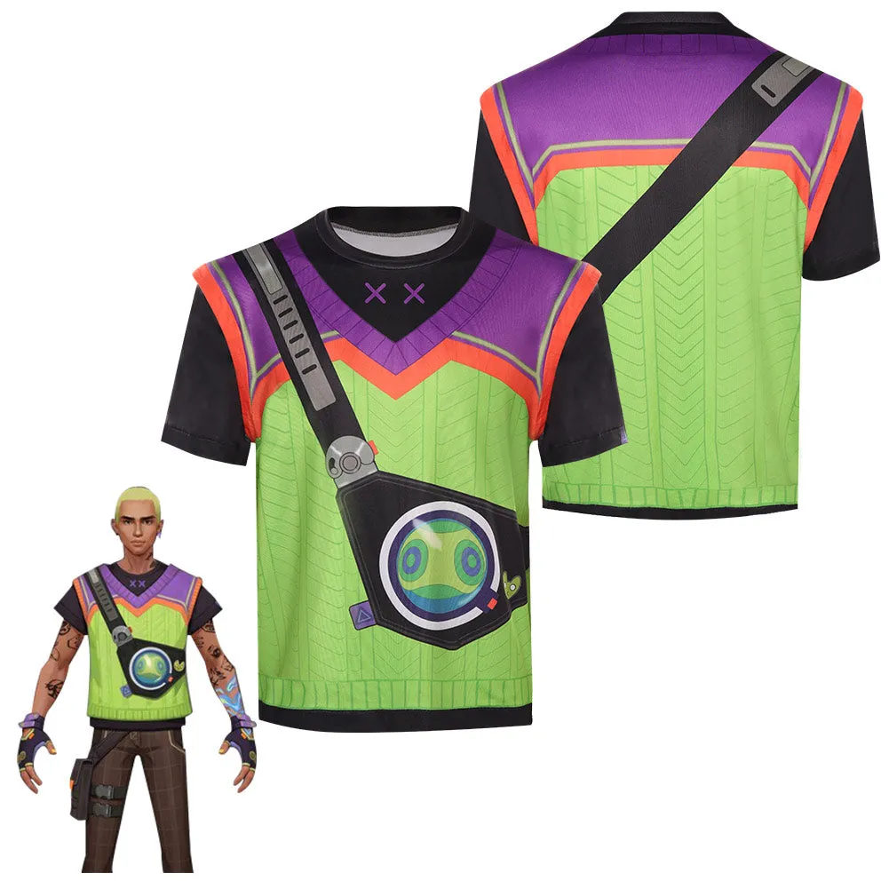 VALORANT-GEKKO Cosplay T-shirt Short Sleeve Shirt Halloween Carnival Party Disguise Suit
