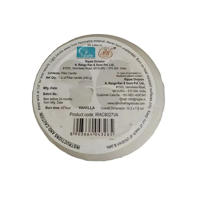 Vanilla Designer Candle 340g (Vanilla Fragrances)