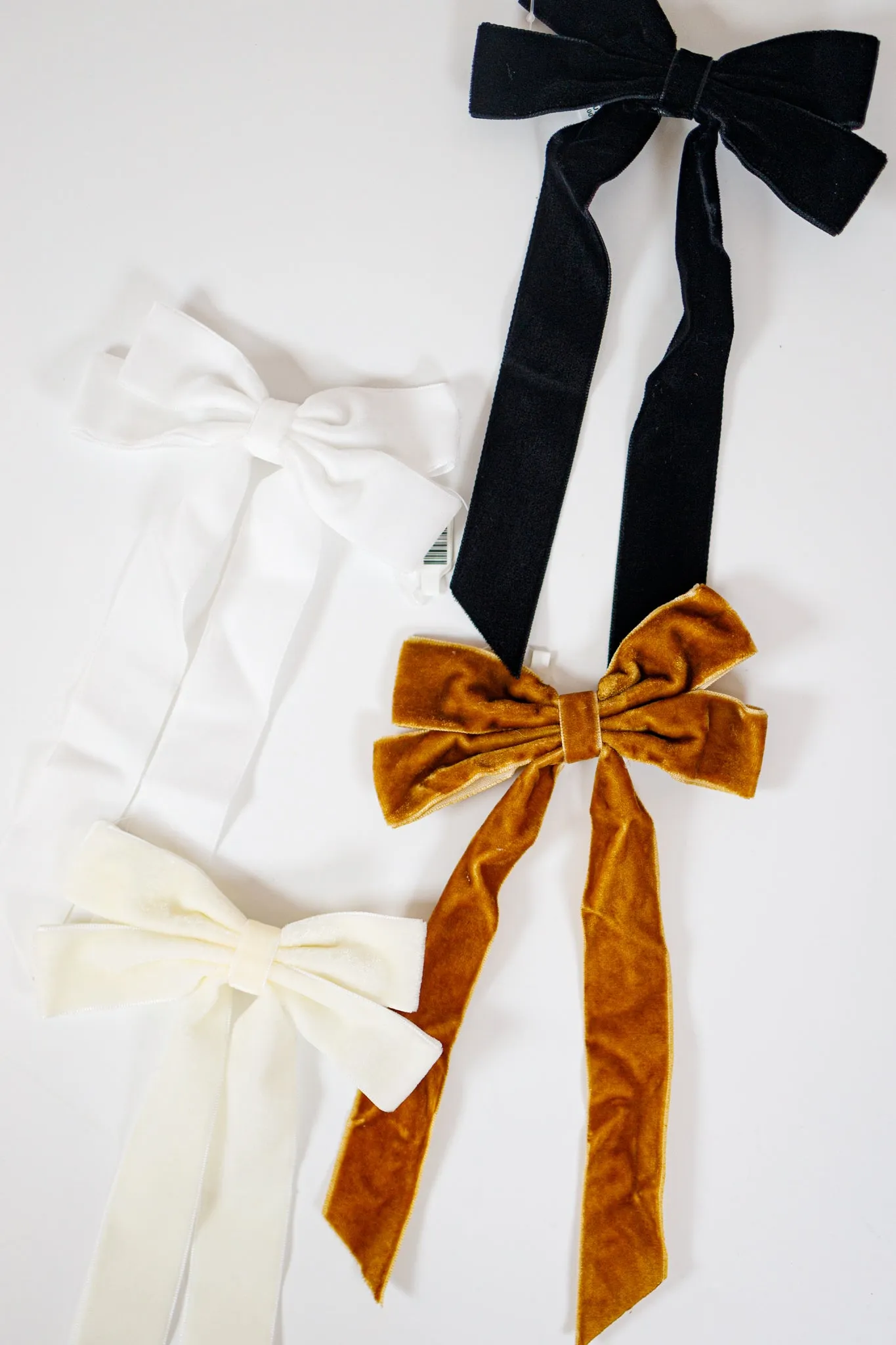 Velvet Ribbon Bow Hair Clips, VARIOUS