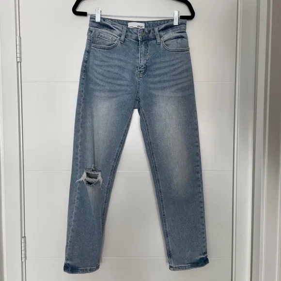 Vervet high waste vervet blue denim hole jeans fall winter chic casual trendy 26