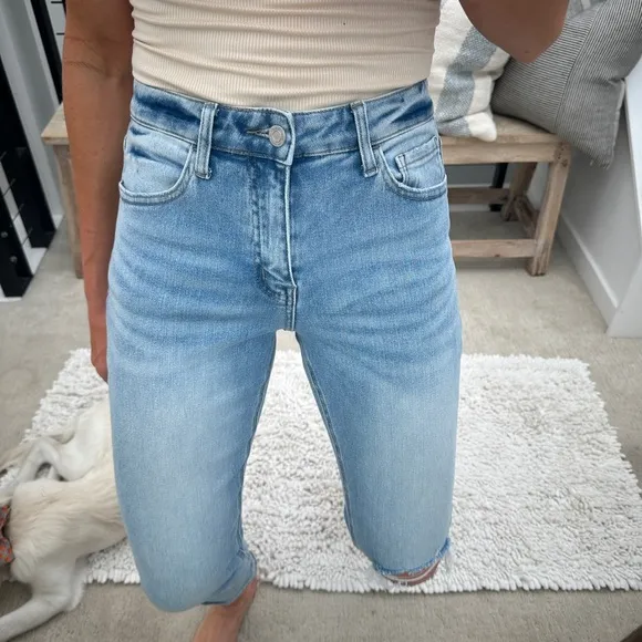 Vervet high waste vervet blue denim hole jeans fall winter chic casual trendy 26