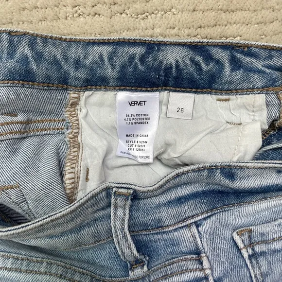 Vervet high waste vervet blue denim hole jeans fall winter chic casual trendy 26