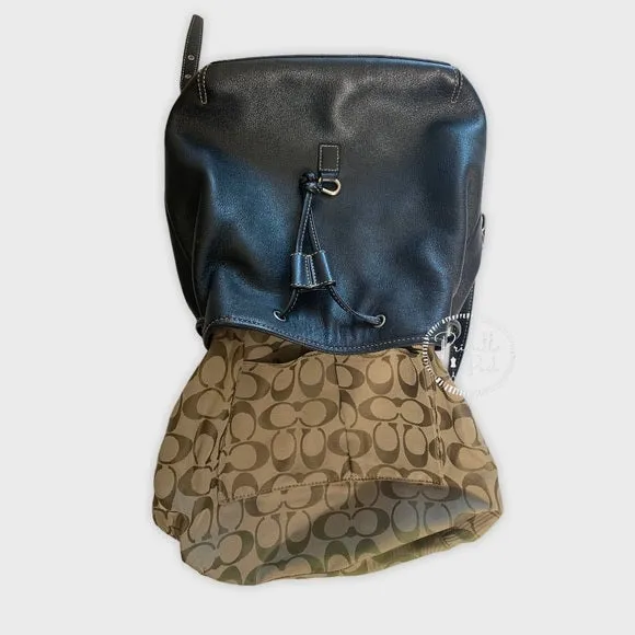 Vintage Coach Black Leather Legacy Backpack 9368
