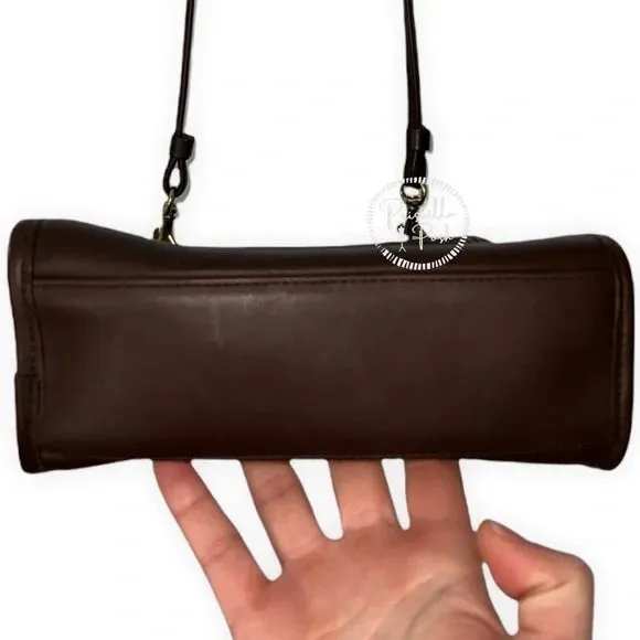 Vintage Coach Regina Bag #9983 Dark Brown Leather 90s Crossbody Top Handle