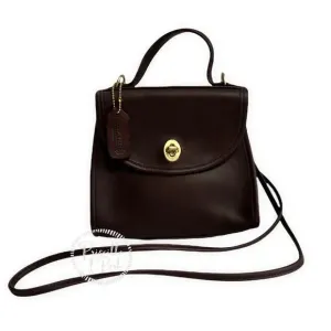 Vintage Coach Regina Bag #9983 Dark Brown Leather 90s Crossbody Top Handle