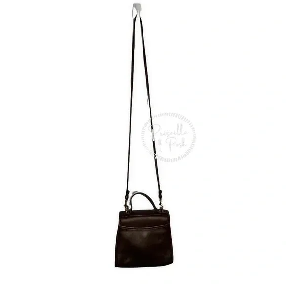 Vintage Coach Regina Bag #9983 Dark Brown Leather 90s Crossbody Top Handle