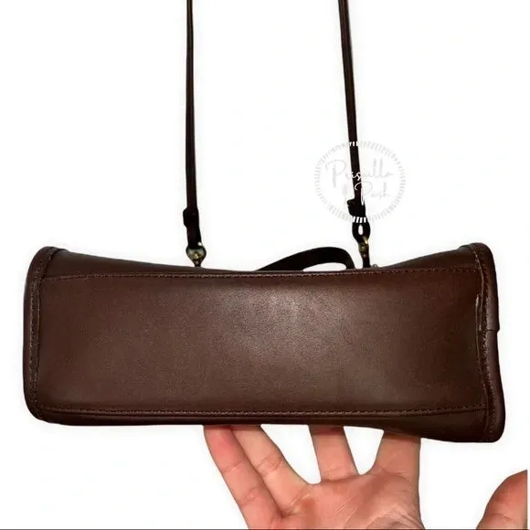 Vintage Coach Regina Bag #9983 Dark Brown Leather 90s Crossbody Top Handle