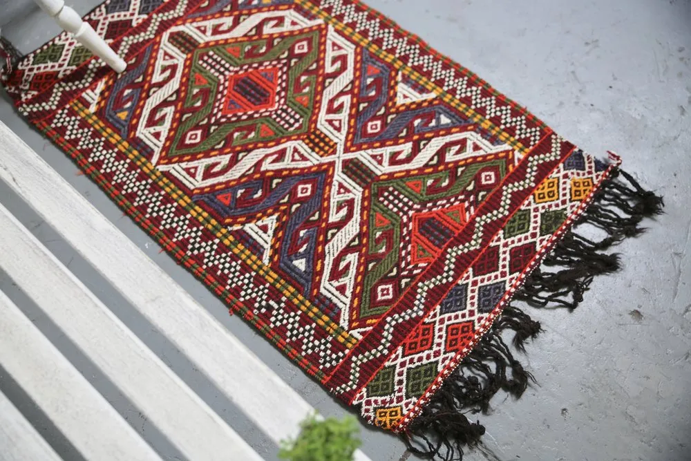 Vintage Mersin Mut Cicim Kilim Rug 2.3ftx3.8ft