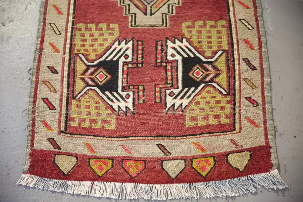 Vintage Mini Turkish Kilim Rug 21"x44.5"