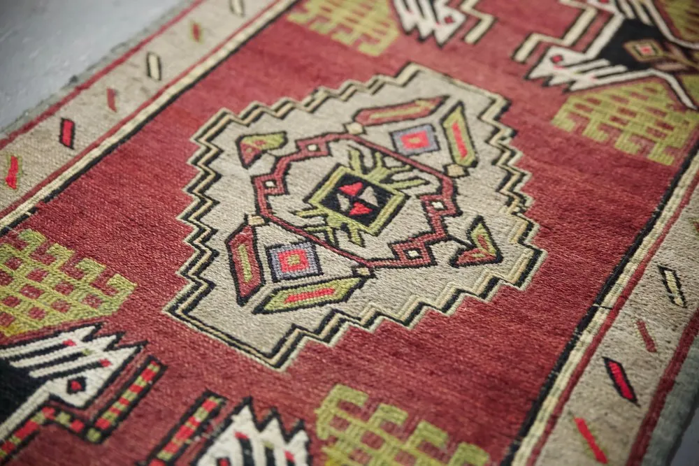 Vintage Mini Turkish Kilim Rug 21"x44.5"