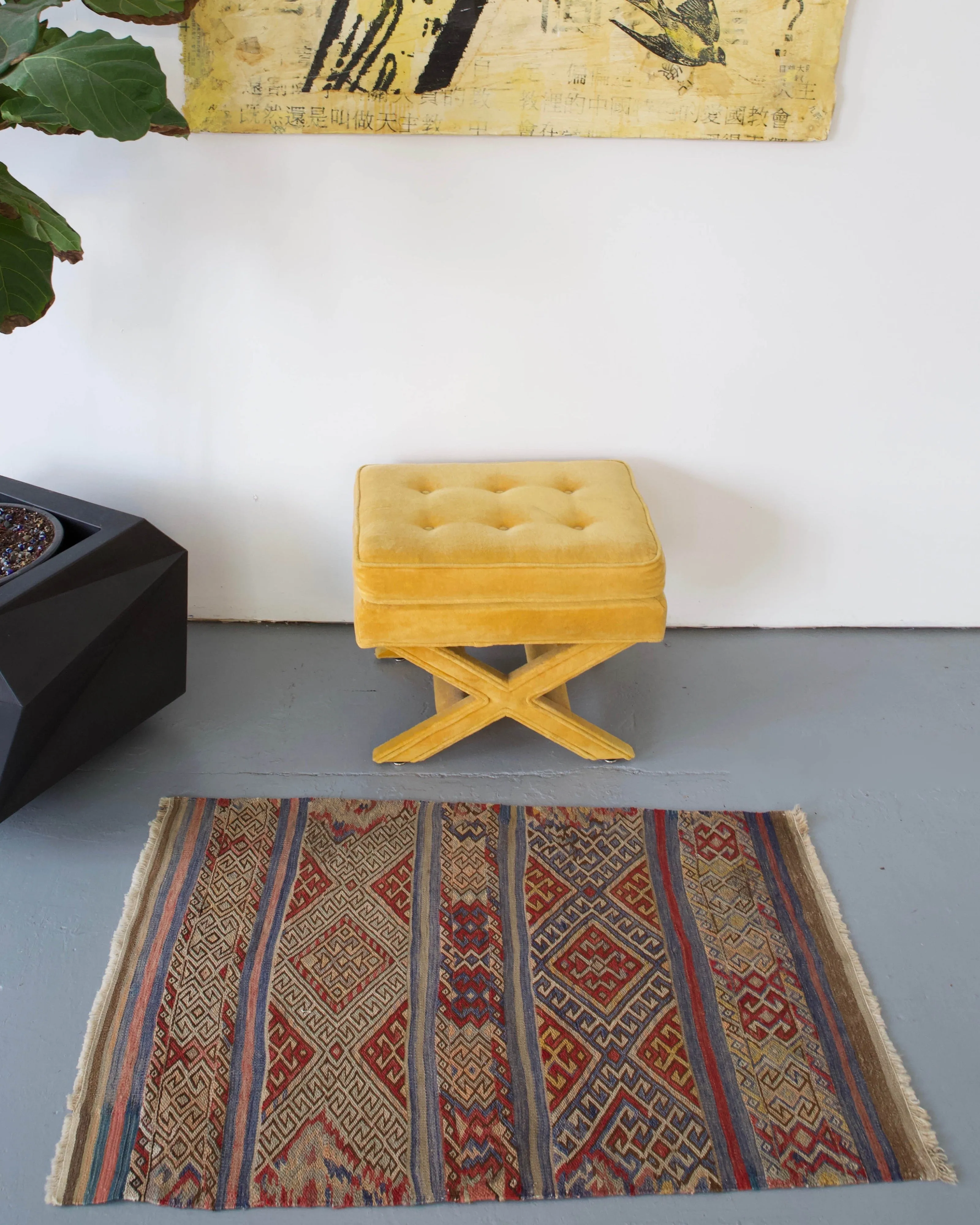 Vintage Mini Turkish Kilim Rug 2'6" x 3'10"