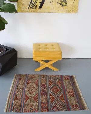 Vintage Mini Turkish Kilim Rug 2'6" x 3'10"