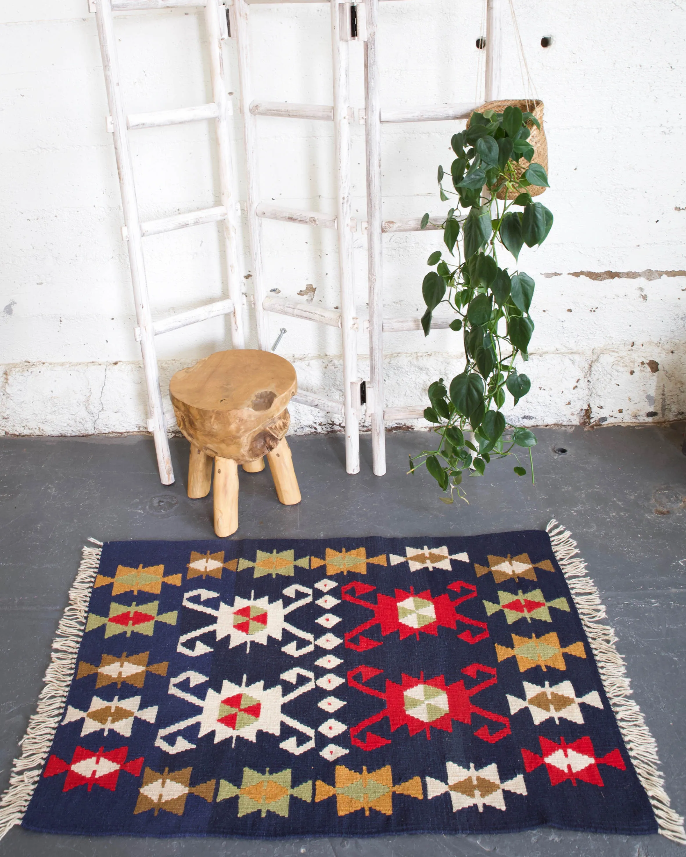 Vintage Mini Turkish Kilim Rug 2'9"x4'5"