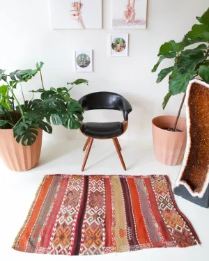 Vintage Mini Turkish Kilim Rug 3'x4'6"