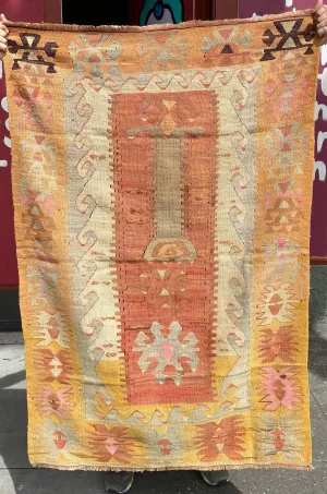 Vintage Mini Turkish Kilim Rug 3'x4'7"