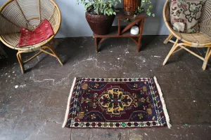 Vintage Mini Turkish Rug 1.11ftx3.1ft