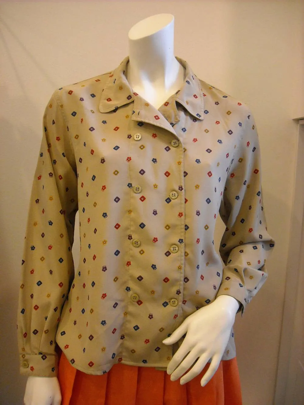 Vintage Oscar de la Renta Cafe Fleur Blouse