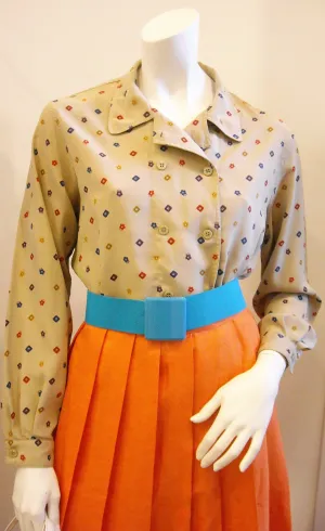 Vintage Oscar de la Renta Cafe Fleur Blouse