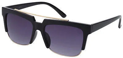 Vintage Retro Horned Rim Black Unisex Sunglasses. 100% UV400