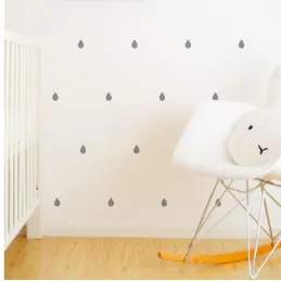 Wall Vinyl Stickers - Grey Raindrops
