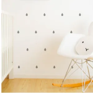 Wall Vinyl Stickers - Grey Raindrops