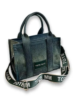 WASHED RHINESTONE DENIM TOTE(MMA1043) <Bundle>