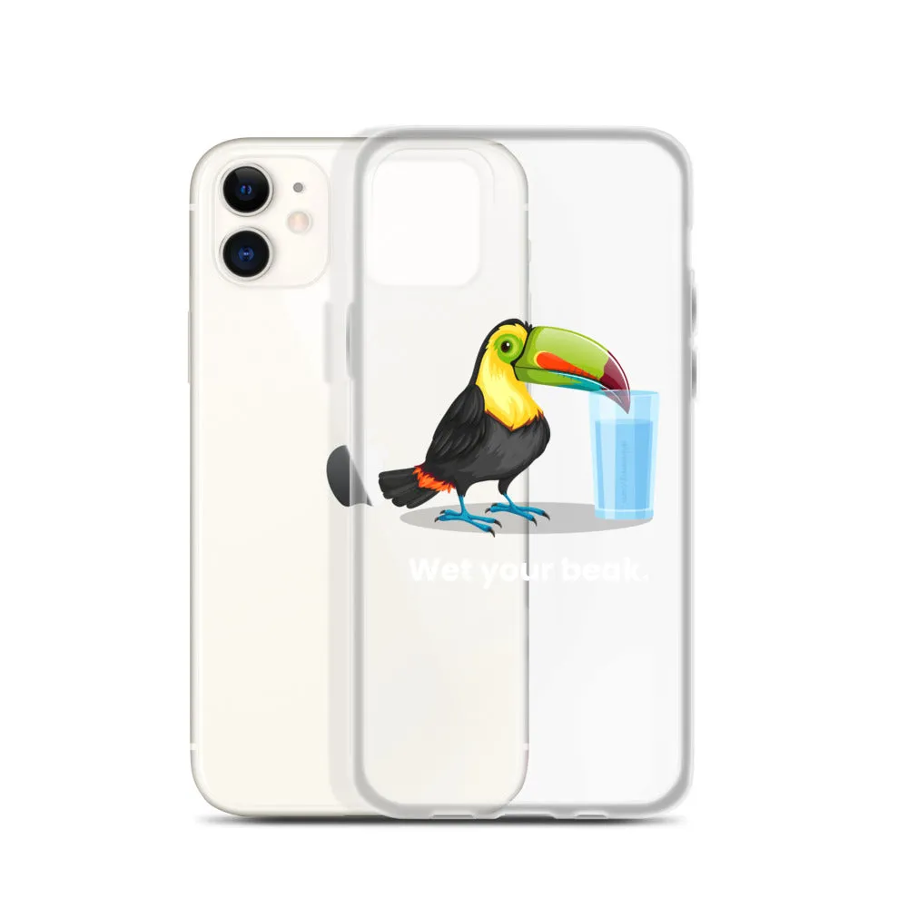 Wet Your Beak (WHITE text) - iPhone Case