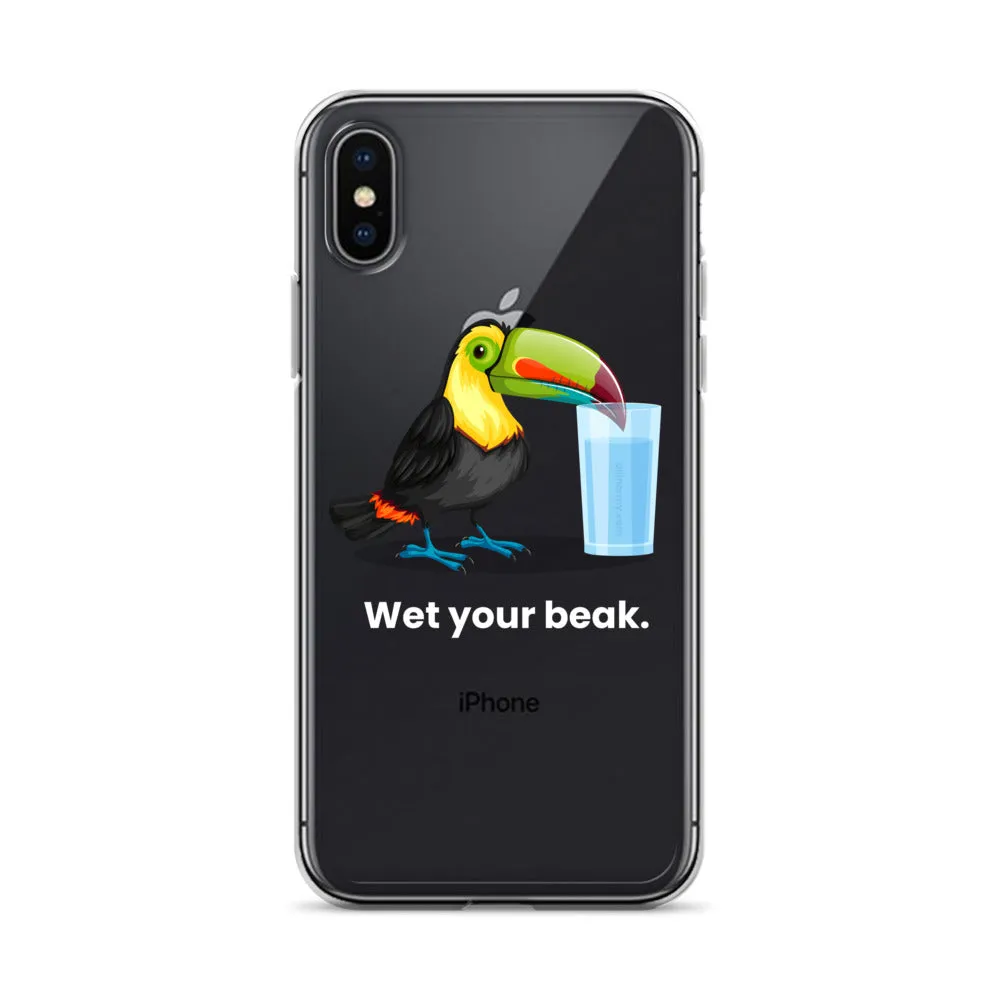 Wet Your Beak (WHITE text) - iPhone Case