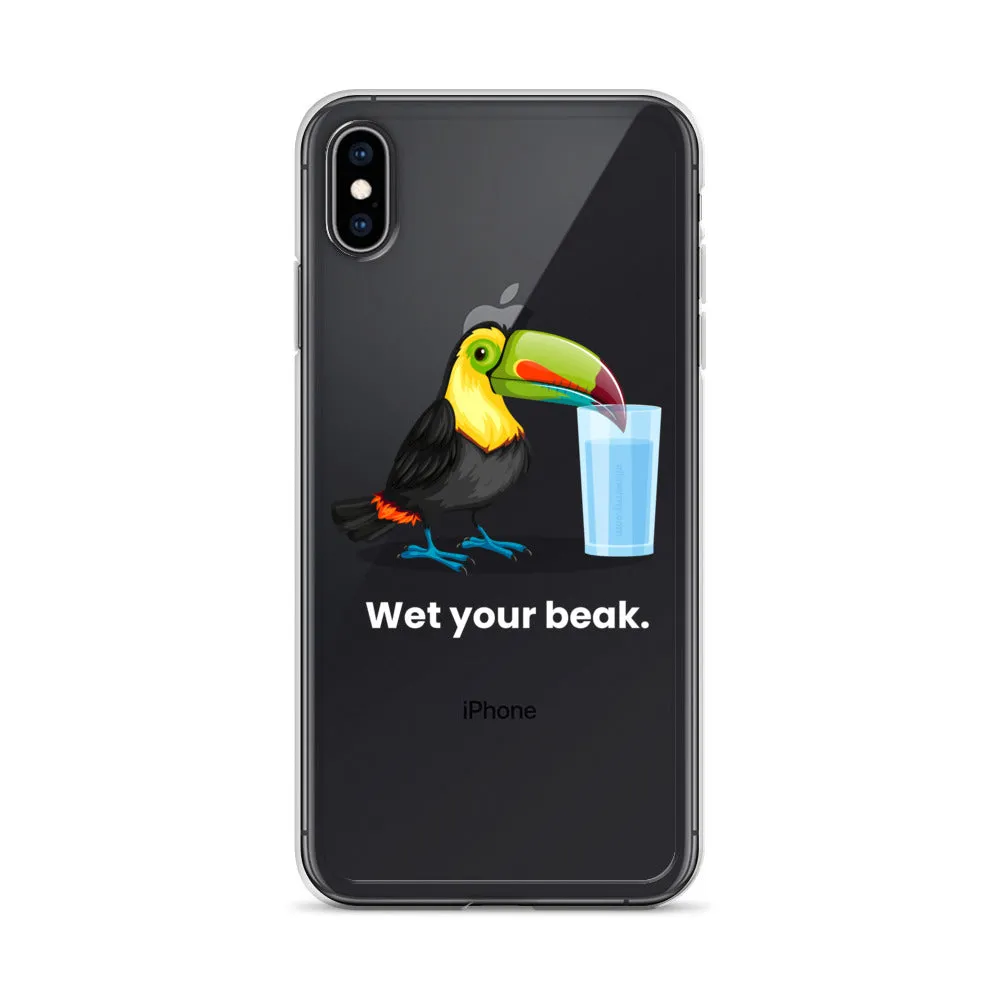 Wet Your Beak (WHITE text) - iPhone Case