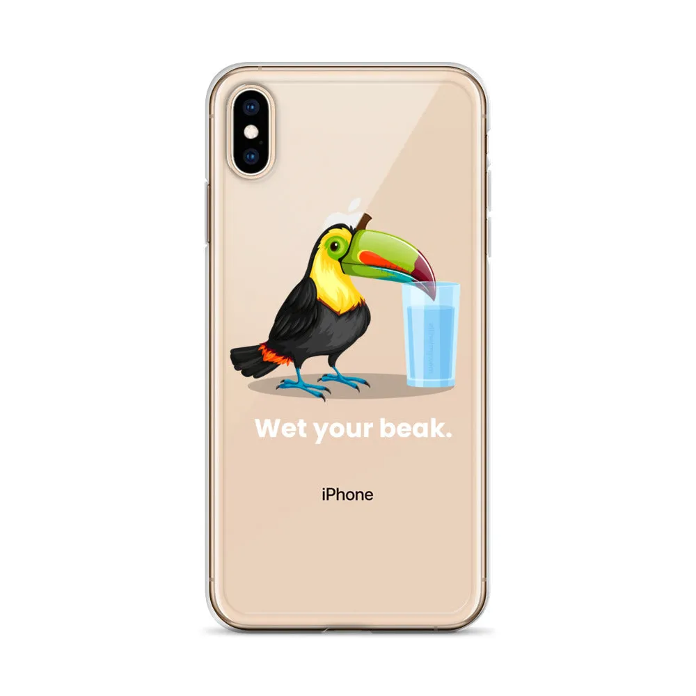 Wet Your Beak (WHITE text) - iPhone Case
