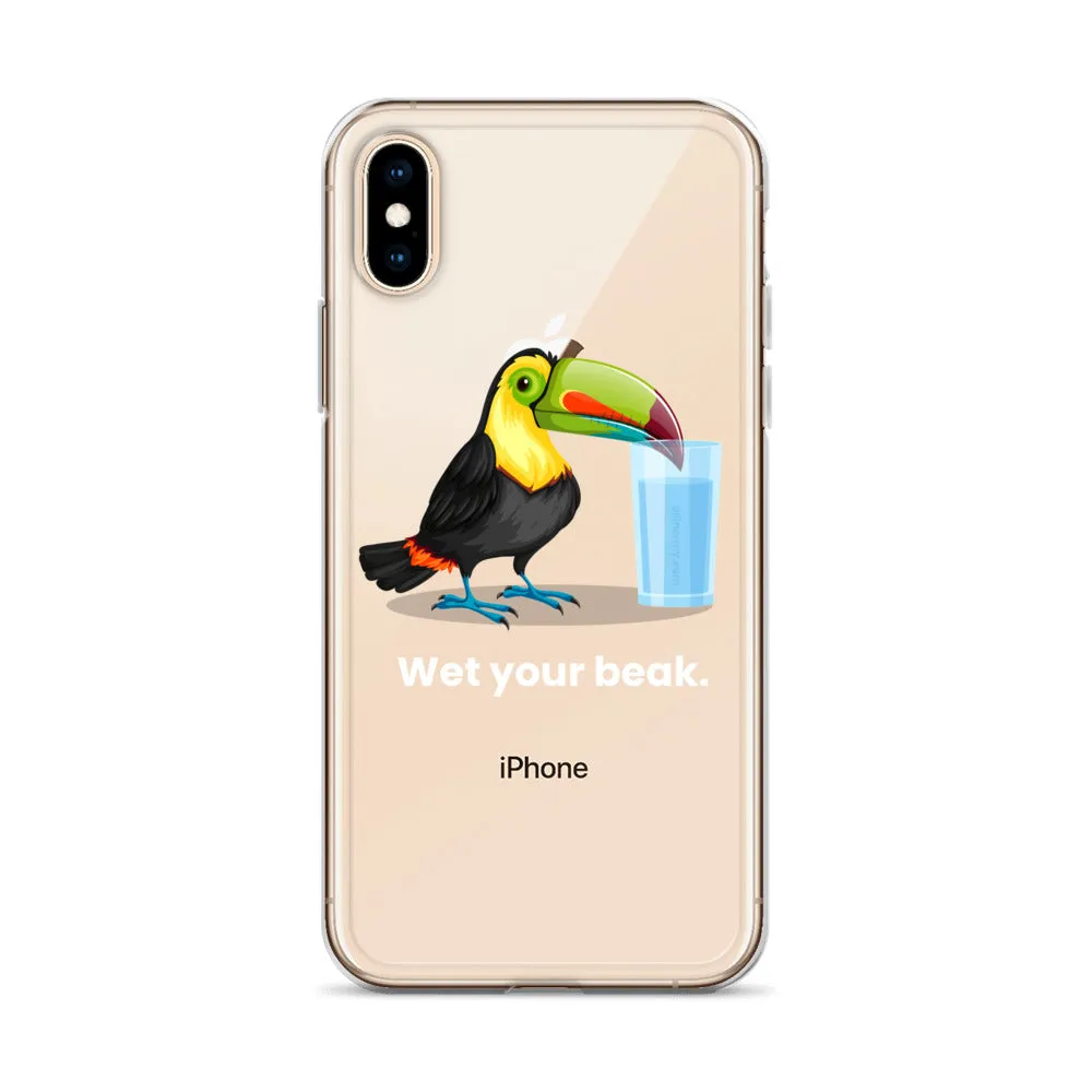 Wet Your Beak (WHITE text) - iPhone Case