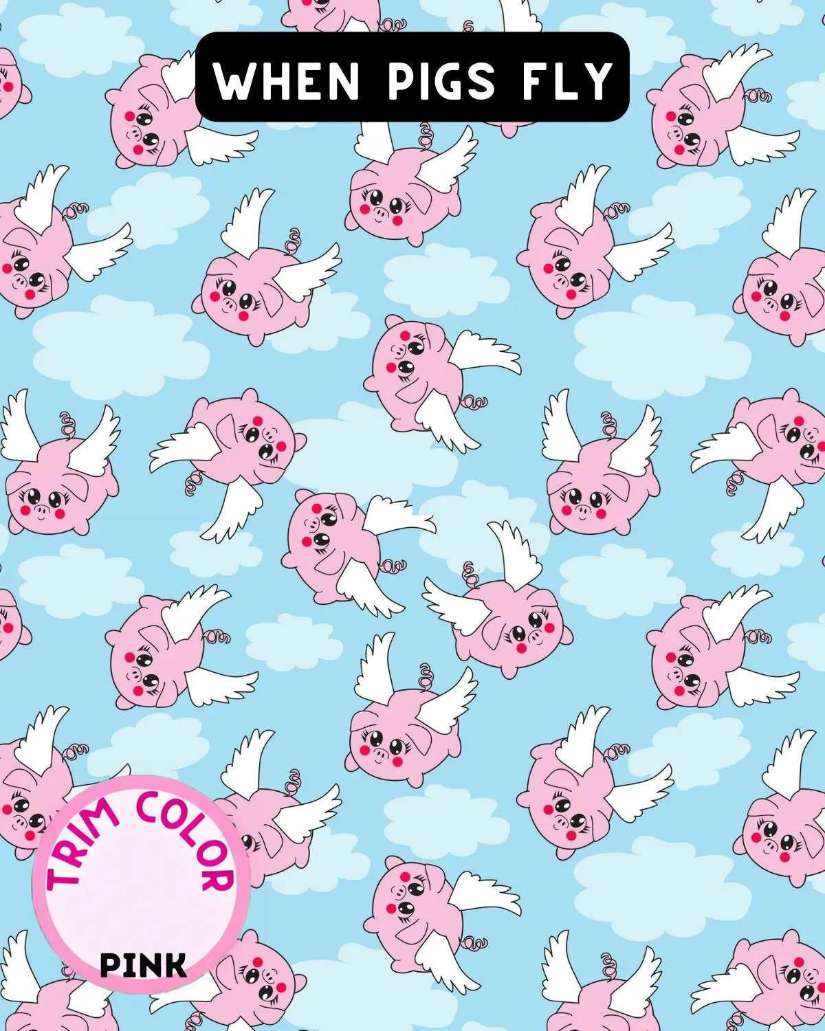 When Pigs Fly - Dog Pajama with Pink Neck & Trim/Sleeves
