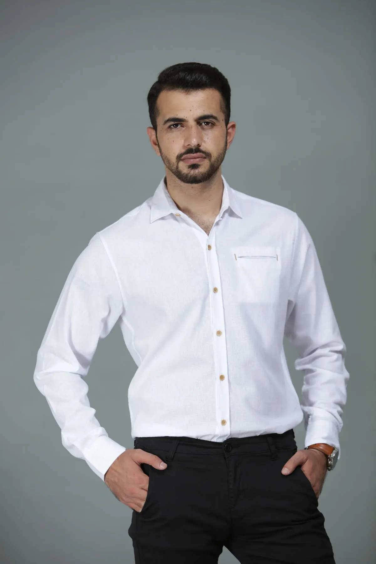 White Casual Shirt FS Regular Fit