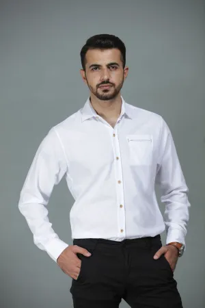 White Casual Shirt FS Regular Fit
