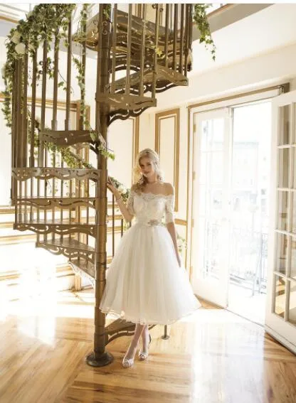White Tulle Off The Shoulder Sexy Short Dresses