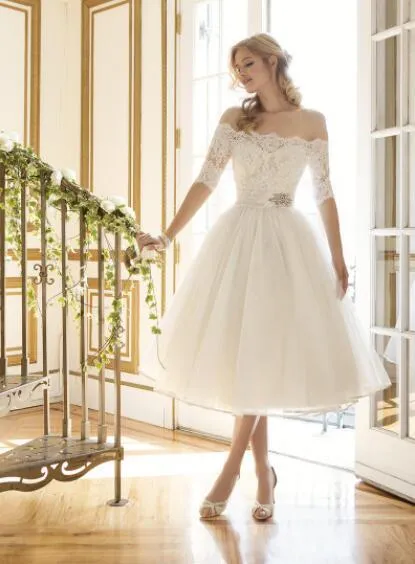 White Tulle Off The Shoulder Sexy Short Dresses