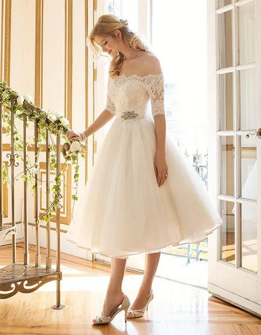 White Tulle Off The Shoulder Sexy Short Dresses