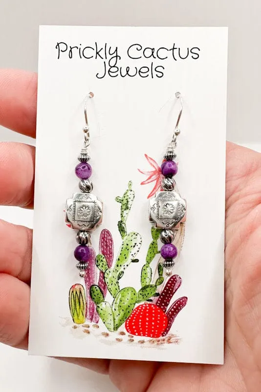 Willow Earrings - Purple Agate