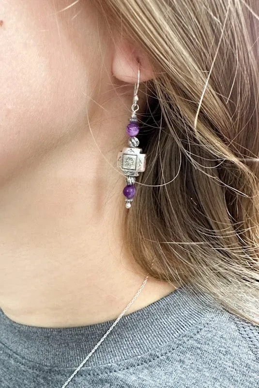 Willow Earrings - Purple Agate