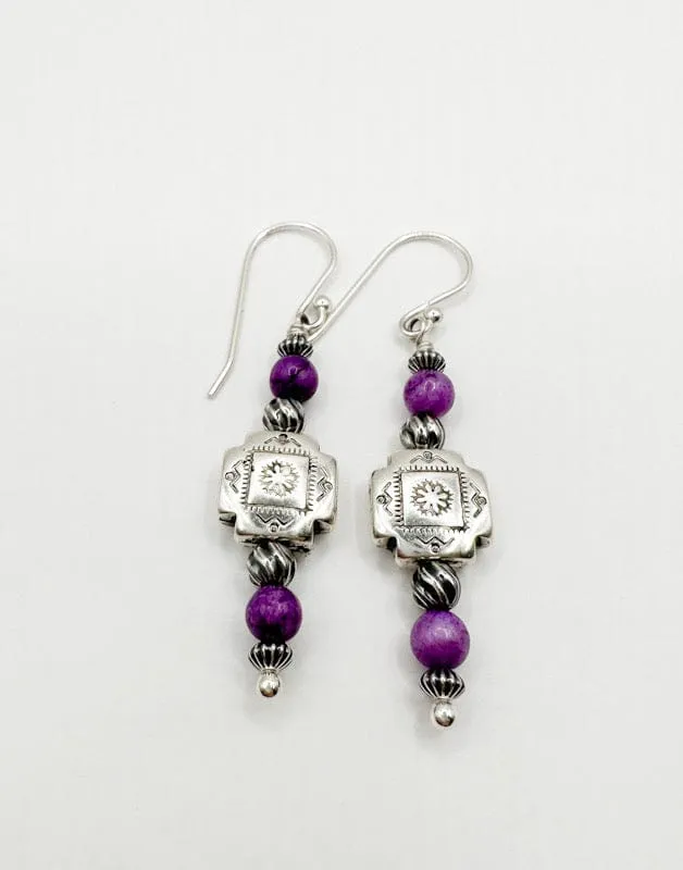 Willow Earrings - Purple Agate