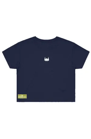 WOLFPACK UNLTD WOMEN'S "STATEMENT"  PREMIUM CROP TEE S/S | NAVY BLUE