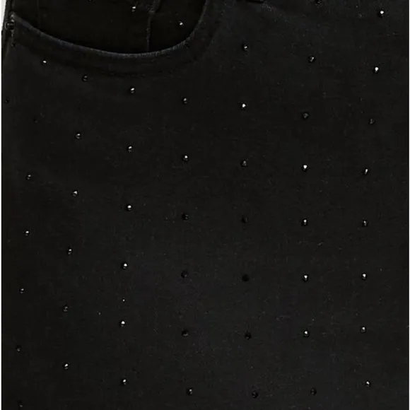Women's Black Flare Rhinestone Jeans