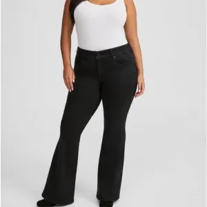 Women's Black Flare Rhinestone Jeans